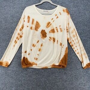 Hemisphere Sweater Womens M Tie Dye Silk Wool Pullover Casual Grunge Hippie 90s